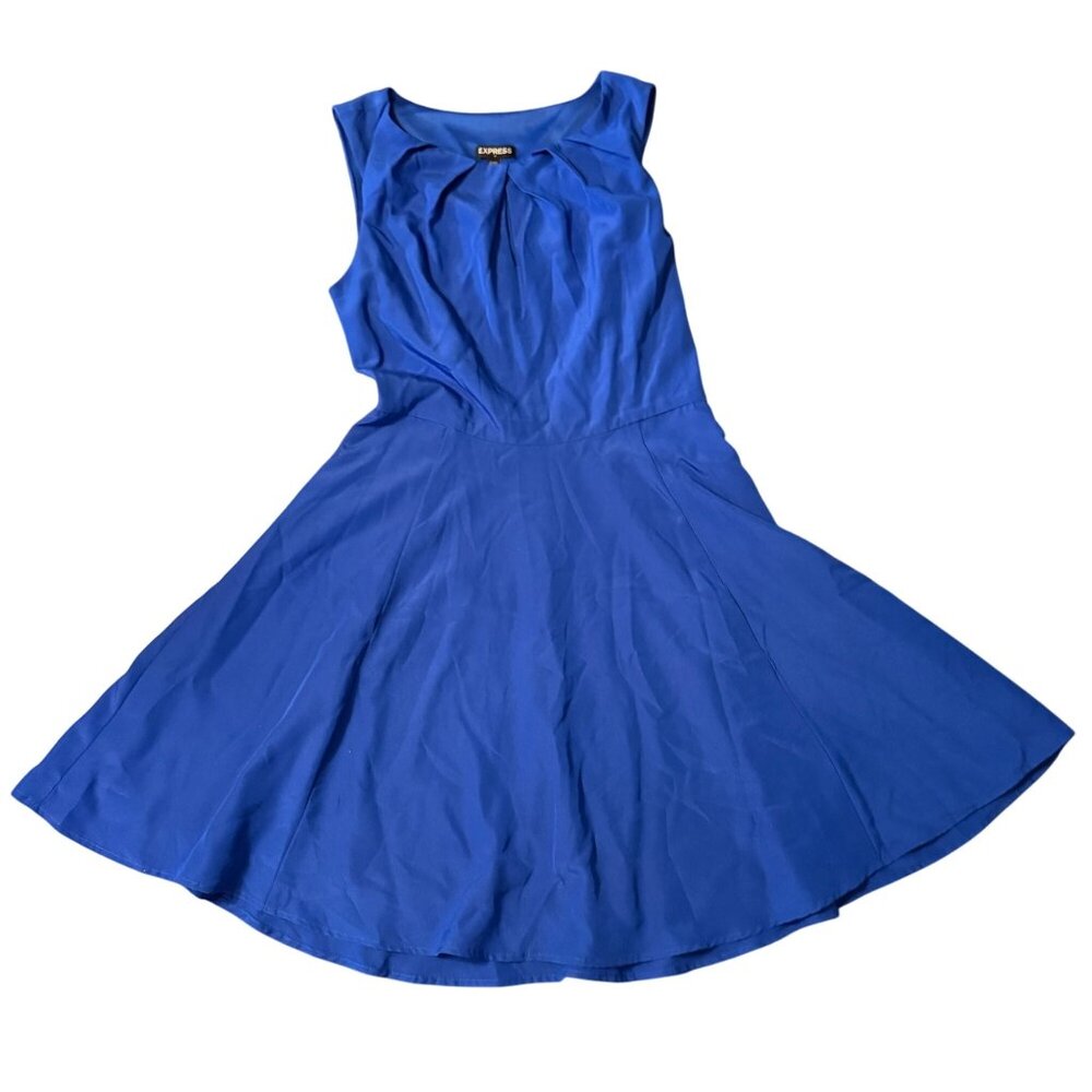 Express Blue Sleeveless Fit & Flare Dress Size 4‎